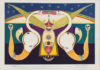 FRIEDRICH SCHRÖDER-SONNENSTERN, a lithograph in color. Signed and numbered 178/275.