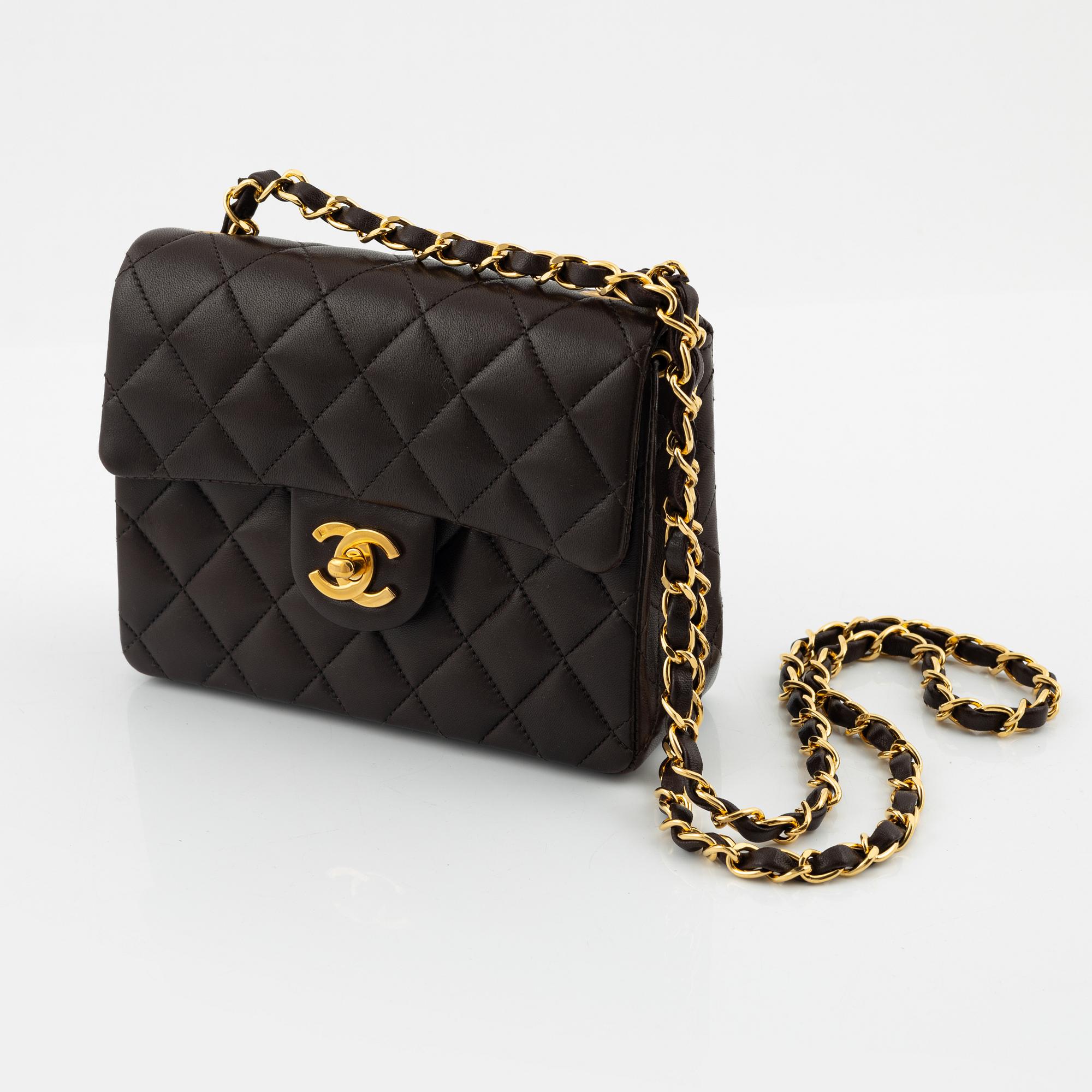 Chanel, A brown leather 'Mini Flap' bag, 1996-1997.