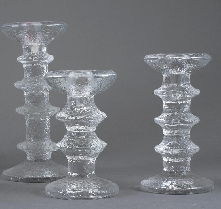 LJUSSTAKAR, 9 st, "Festivo", Timo Sarpaneva, Iittala, 1900-talets andra hälft.