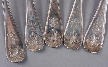 MATSKEDAR, 5 st, silver, Christoffer Nordin, Hudiksvall 1831.