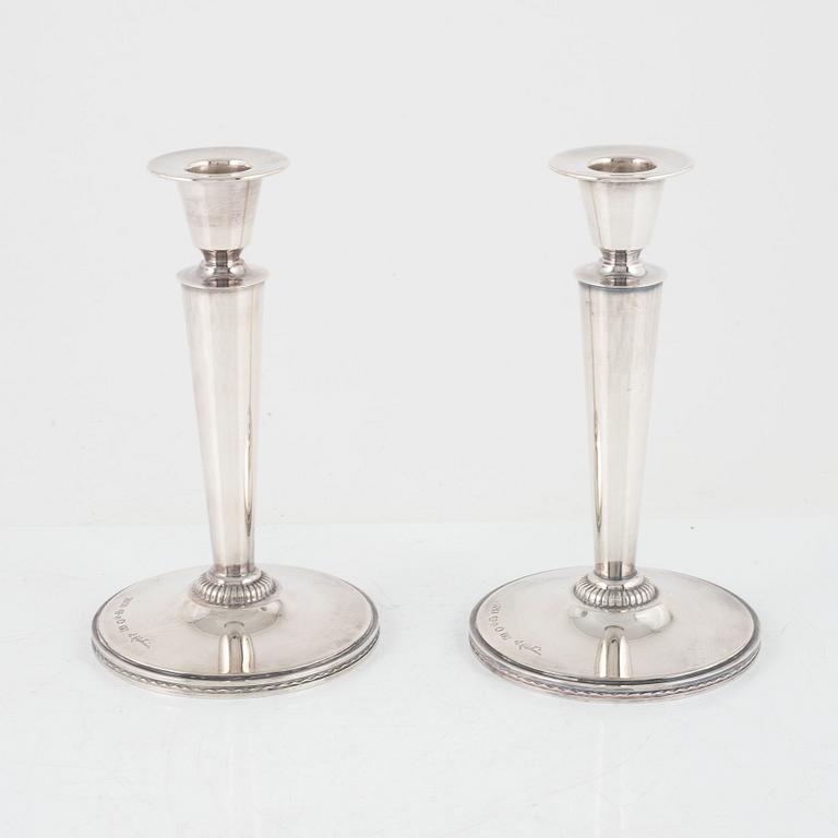 Eric Råström, ljusstakar, ett par, silver, CG Råström, Stockholm 1973.