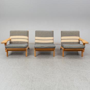 HANS J WEGNER, soffa/ fåtöljer, 3 delar, "GE 375",  Getama.