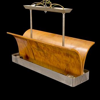 An art deco inlay ceiling light, probably Mjölby Intarsia, 1930's/40's.