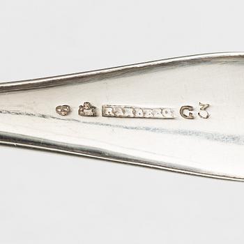 Bengt Törnberg, forks, 12 pcs, and Stephan Westerstråhle and Niklas Ramberg, spoons, a pair, early 19th century.