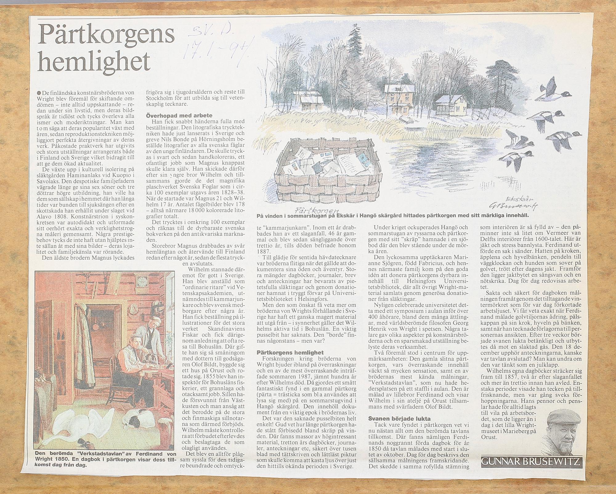 SVENSKA FÅGLAR, 3 volymer, M,W och F. von Wright, Stockholm 1924-29.