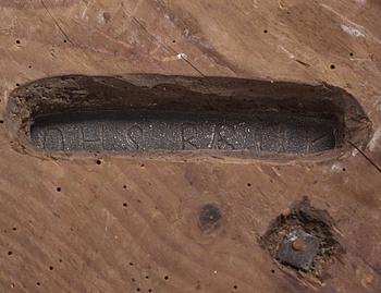 A cast iron portrait depicting the Swedish king Karl XIV Johan, 1818-44.