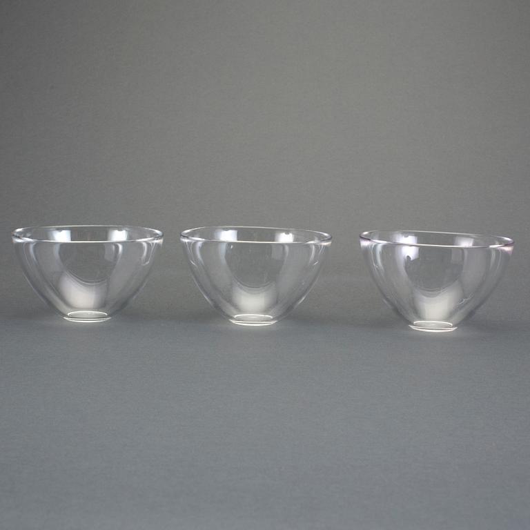 SKÅLAR, 10 st, glas, "Fuga", Orrefors, Sven Palmqvist, 1900-talets andra hälft.