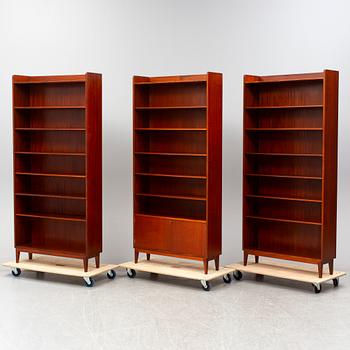 Three mahogany bookcases, mid 20th Century.