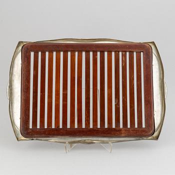 A silver plated Art Nouveau tray, early 20th Century.