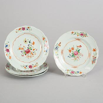 A set of four famille rose dessert dishes, Qing dynasty, Qianlong (1736-95).