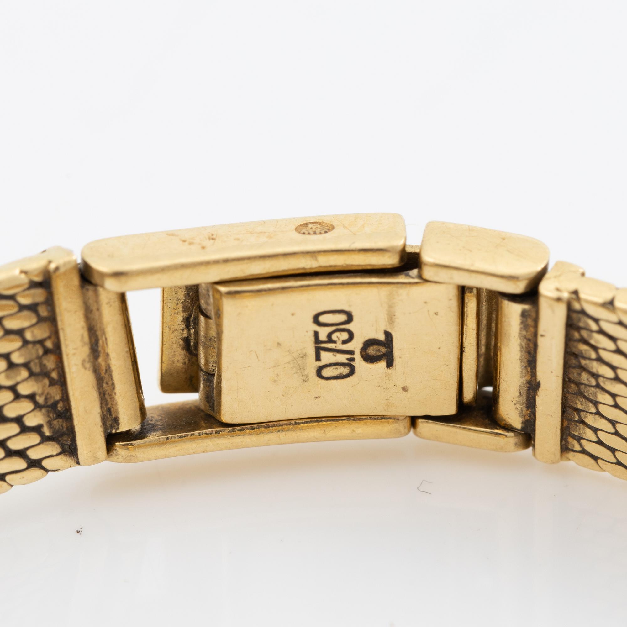 Omega, wristwatch, 18K gold, 17 mm.