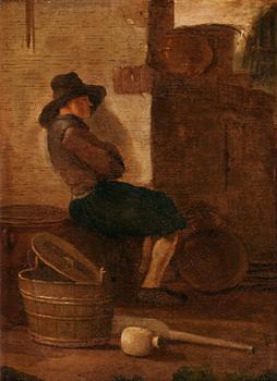 267. Egbert Lievensz van der Poel Circle of, Man resting beside a wall.