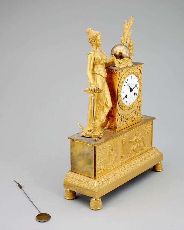 BORDSPENDYL, brons. Wilhelm Pauli, Stockholm 1802.