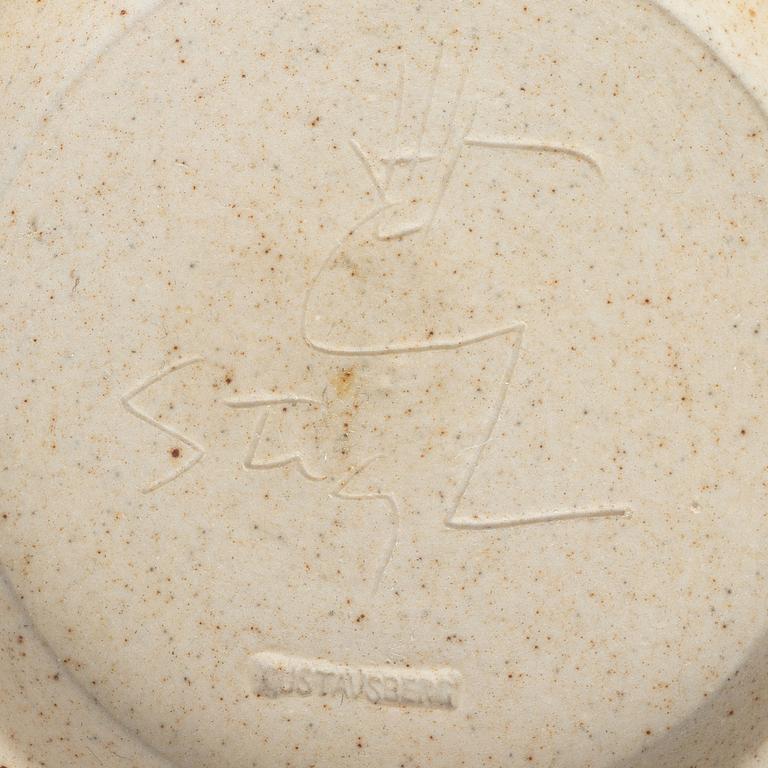 Stig Lindberg, a lidded stoneware bowl and a vase, Gustavsberg Studio 1963 and 1965.