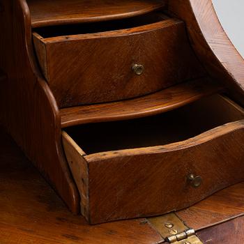 A rococo rosewood parquetry and gilt-brass mounted secretaire by J. H. Reimers (master in Stockholm 1754-73).