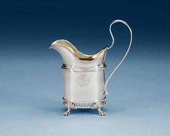 A Swedish 18th century parcel-gilt cream jug, makers mark of Gustaf Hamnqvist, Åmål 1798.