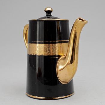 KAFFESERVIS, 7 delar, keramik, Gibson & Sons, "Sevres Davenport", 1800/1900-tal.