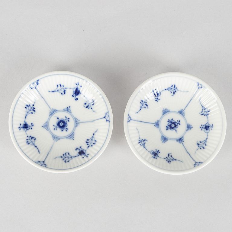 A six part 'Blue Fluted Plain' egg service, Royal Copenhagen, 20th century.
