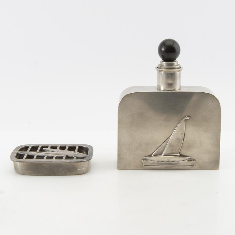 Cigarette case, candlesticks, ashtray, 4 pieces, GAB, 1936 -1938.