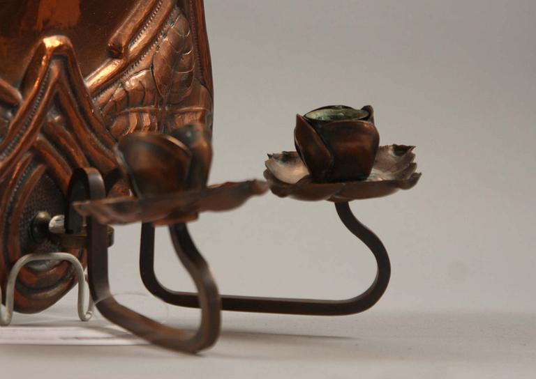 LAMPETTER, ett par, koppar, jugend, tidigt 1900-tal.