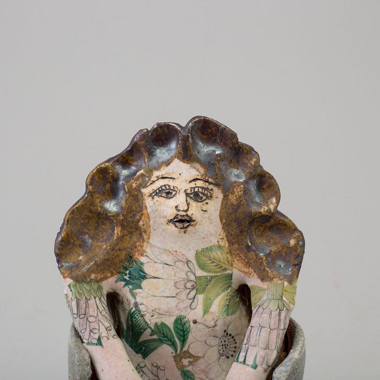 LISA LARSON, a unique, signed stoneware figurine, 1970's.