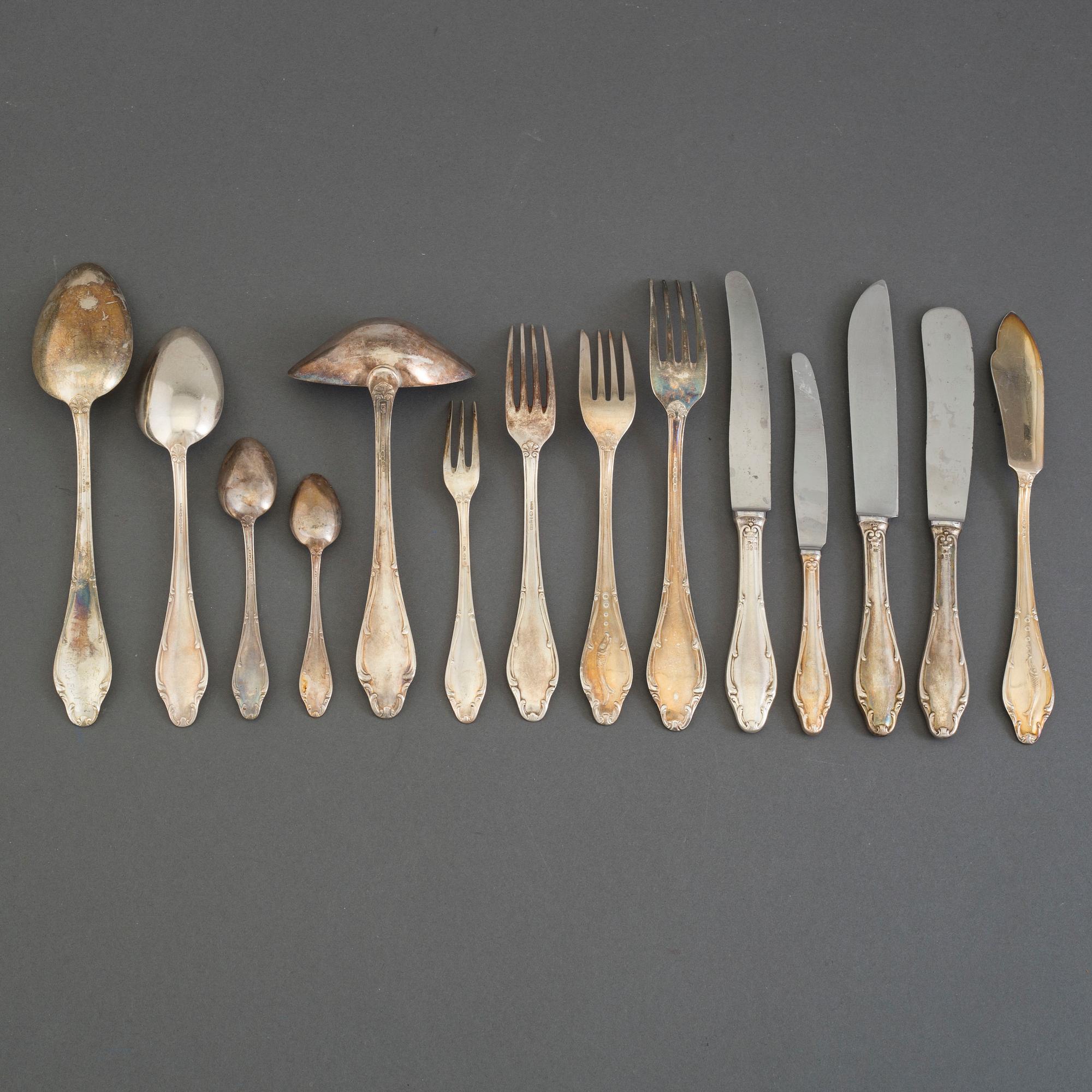 132 pcs of silver cutlery, 1930's.