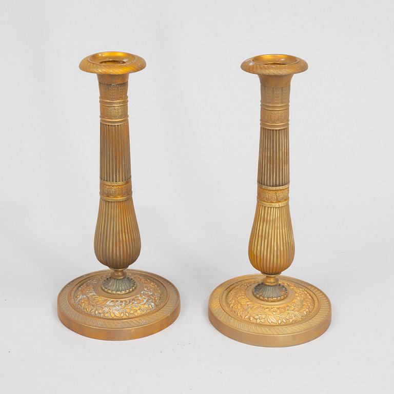 A pair of French Empire candlesticks, first part 18th century.