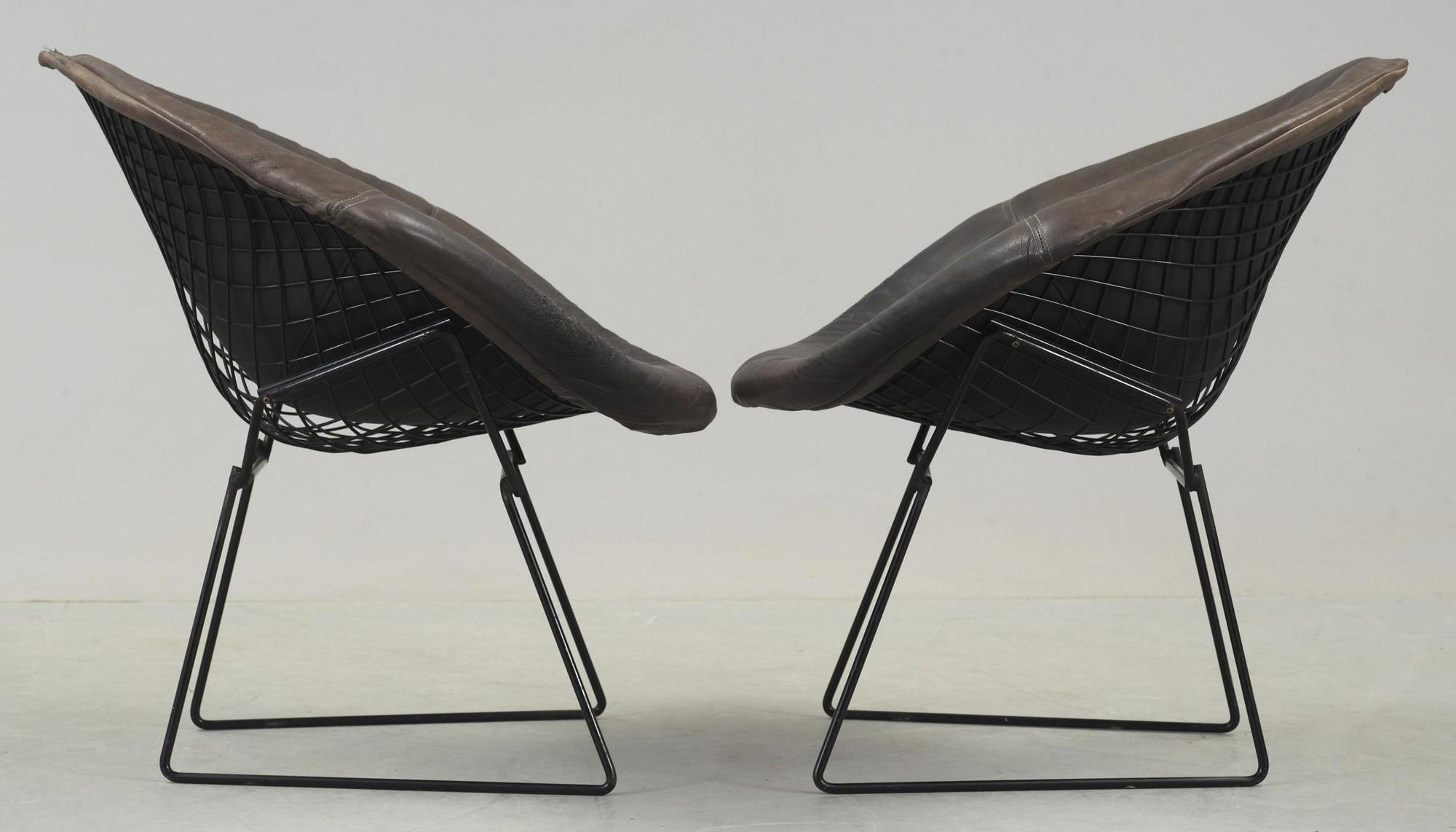 FÅTÖLJER, ett par, "Diamond chair" Harry Bertoia. 1900-talets andra hälft.