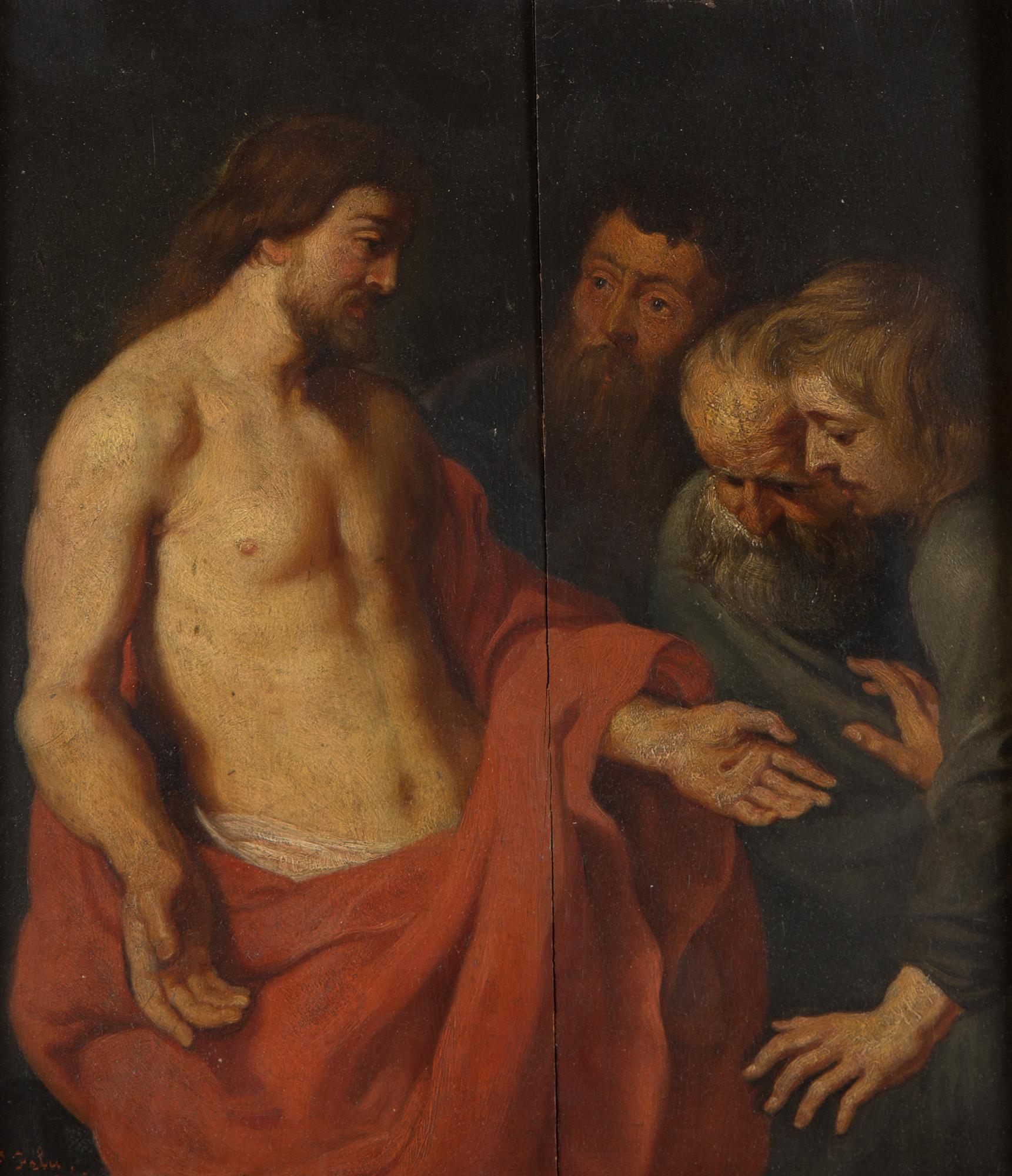 CHARLES FRANCOIS FELU, olja på pannå, signerad.