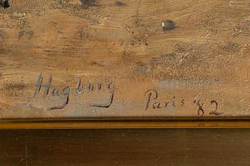 August Hagborg, oljemålning, signerad Paris -82.