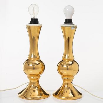 Luxus, bordslampor, ett par, 1970-tal.