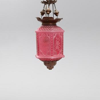MÅNSKENSAMPEL, 1800-talets andra hälft, höjd ca 43 cm.