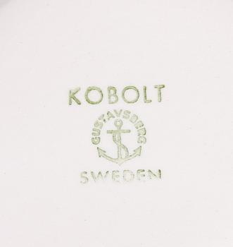TESERVISDELAR, 9 st, flintgods, "Kobolt", Karin Björkuist, Gustavsberg.