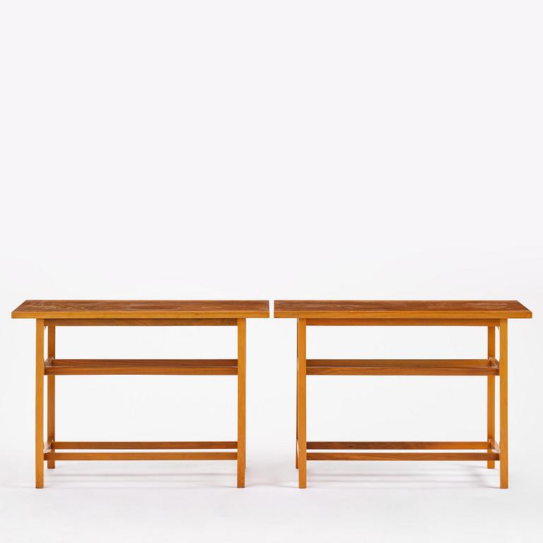 Josef Frank, a pair of side tables, model B 2184, Firma Svenskt Tenn, Sweden, mid-20th century.