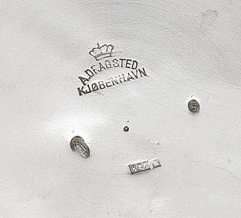 SKÅL, silver. A. Dragsted, Danmark, Jugend, 1900-talets första kvartal. Vikt 343 g.