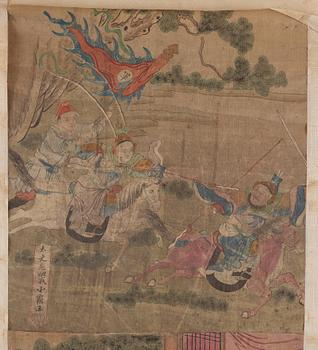 Rullmålningar, fyra stycken, ur album. Qingdynastin (1644-1912).