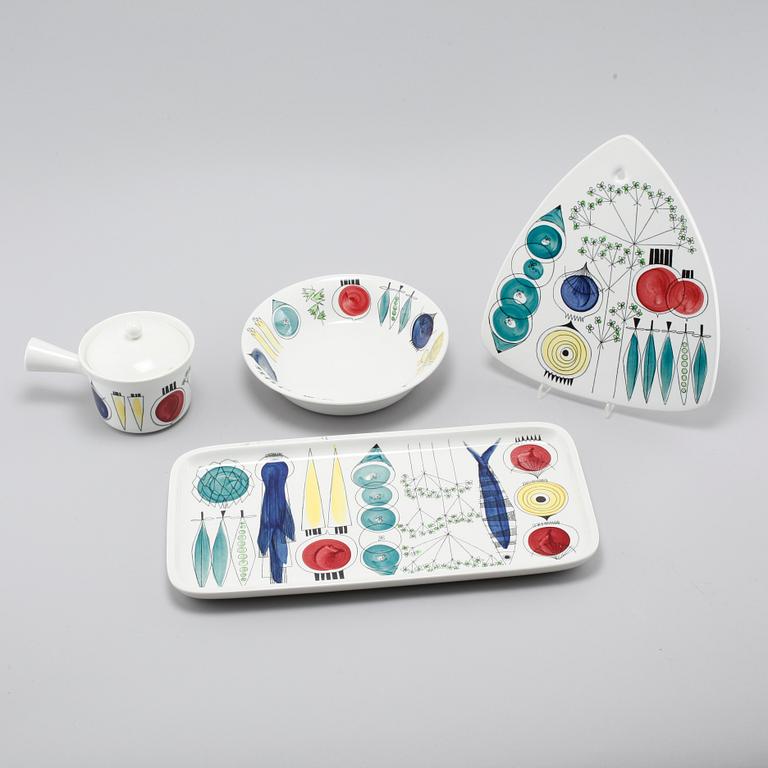 Four pieces of tableware by Marianne Westman for Rörstrand, model "Picknick", 1956-69.