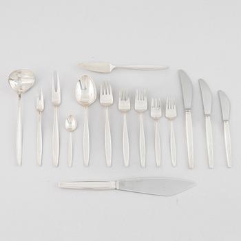 Tias Eckhoff, cutlery set, 99 pieces, sterling silver, "Cypress", Georg Jensen, Denmark.