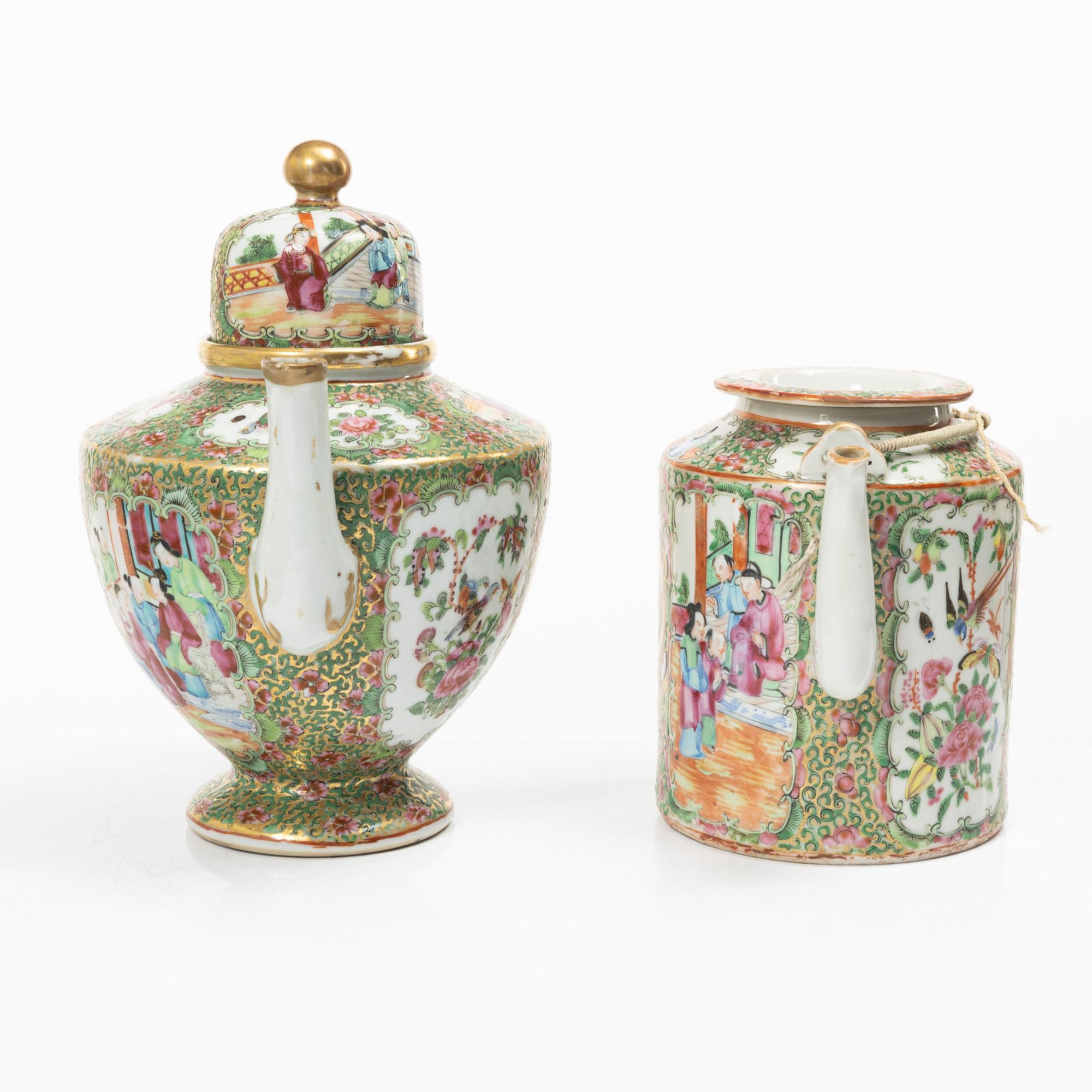 Parti porslin, 10 delar, Kanton, Kina, 1800-tal.