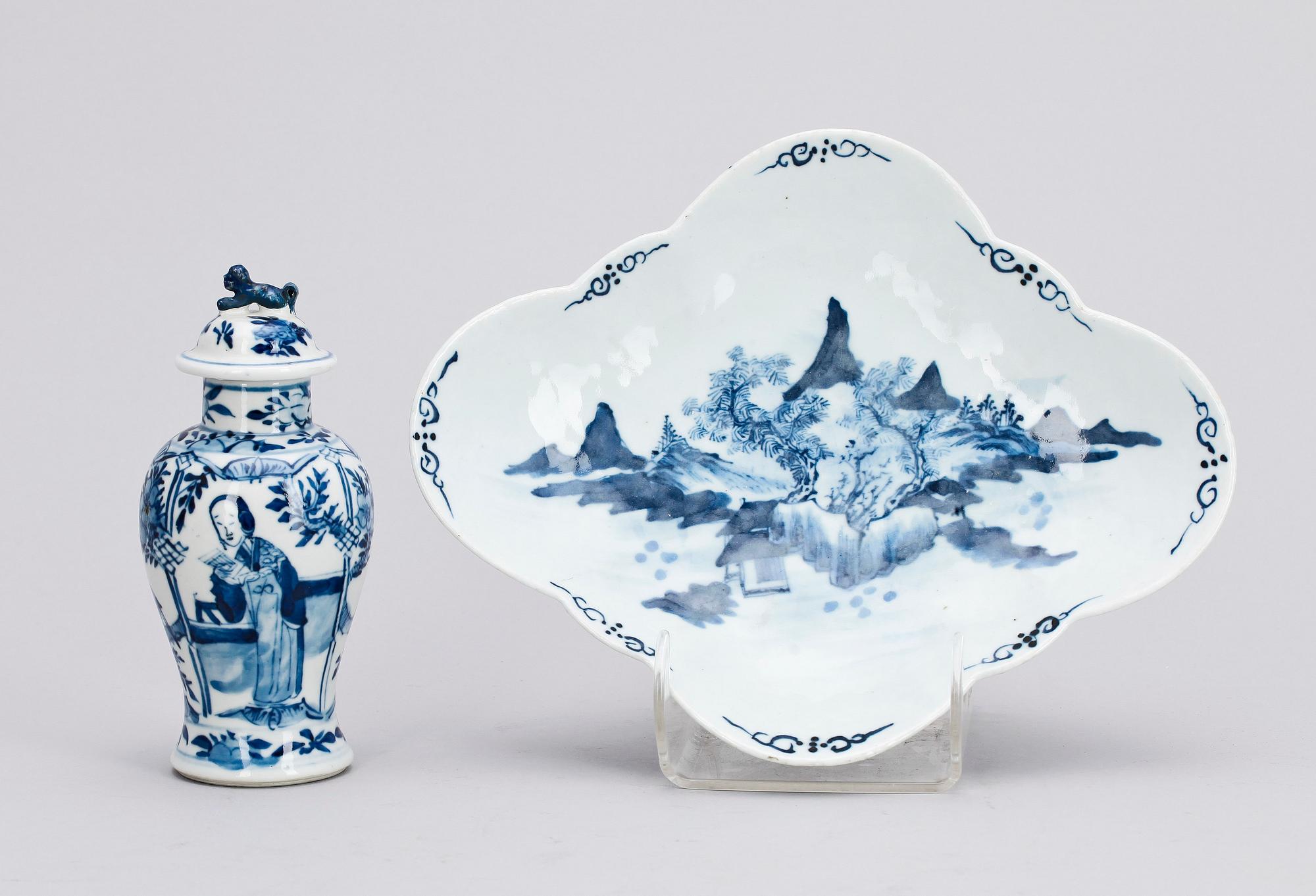 LOCKURNA samt FAT, porslin, Kina, 1800/1900-tal.