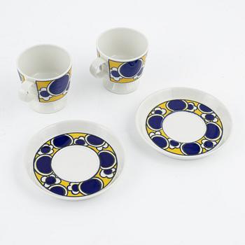 Anja Juurikkala, ten 'Paju' coffee cups and saucers, Arabia, Finland.