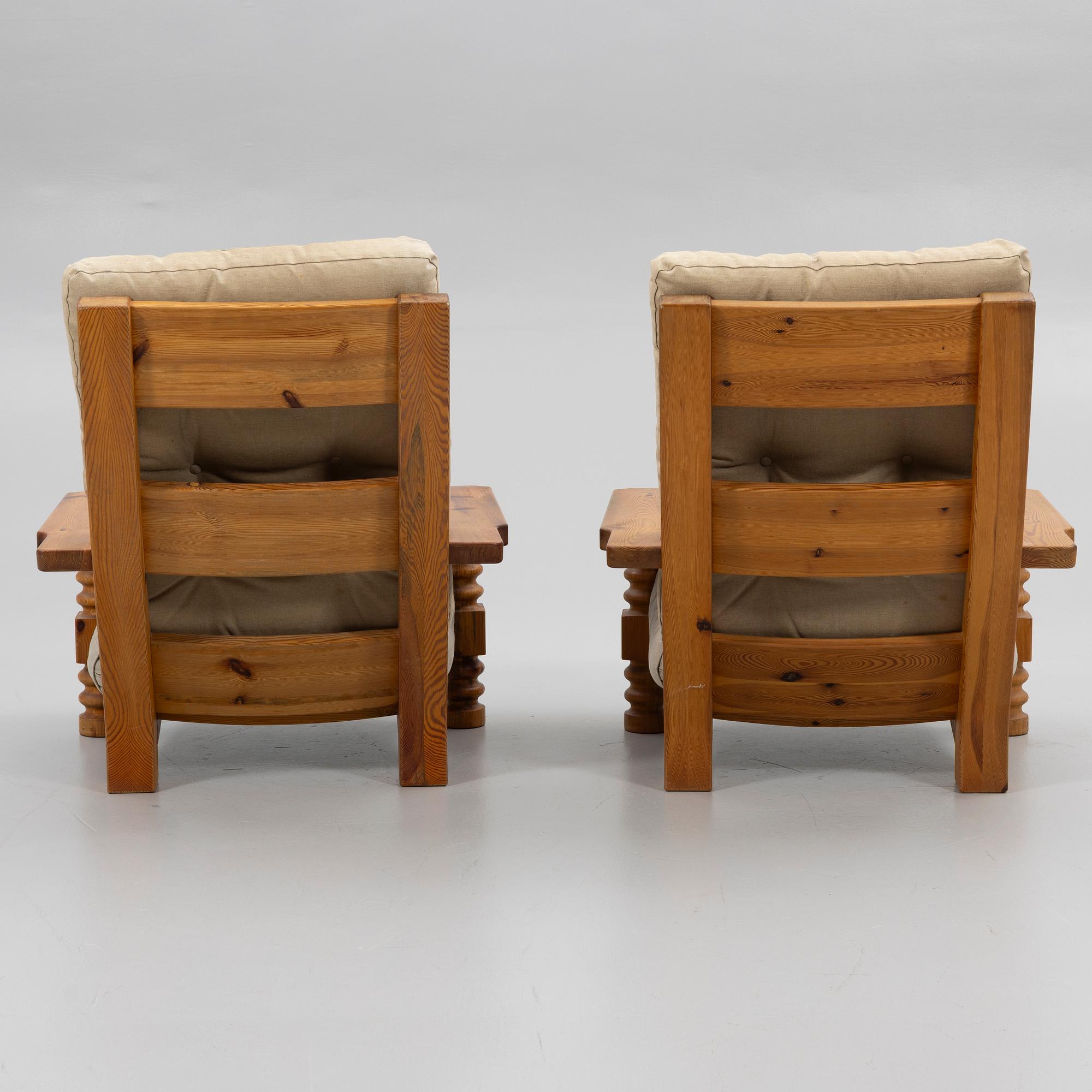 Uno & Östen Kristiansson, fåtöljer, ett par, Luxus, Vittsjö, 1970-tal.