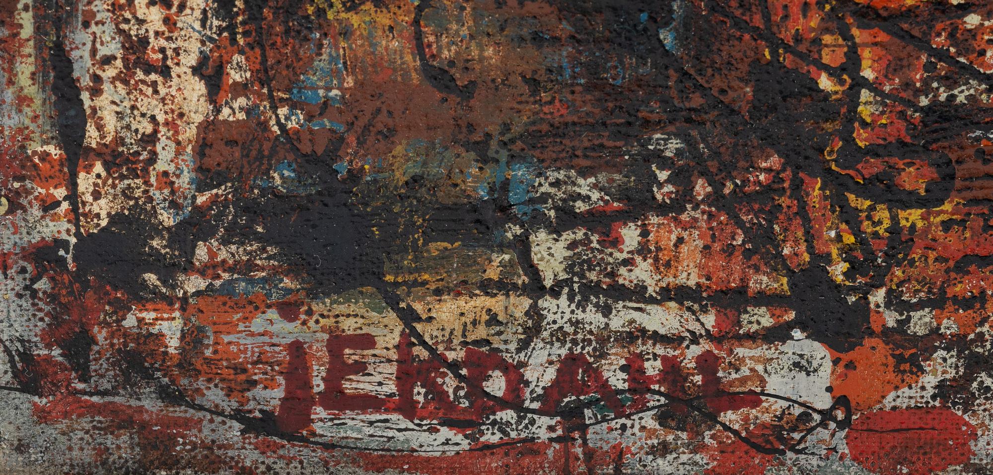 Inger Ekdahl, mixed media on canvas laid down on paper panel, signed.