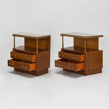 A pair of bed side tables, 1960s-70s.