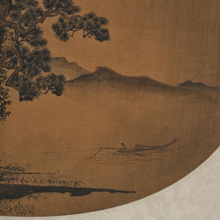 Oidentifierad konstnär, fyra landskap, sen Qingdynasti/ 1900-tal.