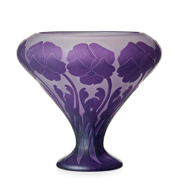 Karl Lindeberg, an Art Nouveau cameo glass vase, Kosta.