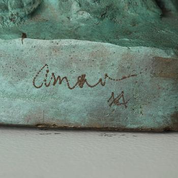 Arman (Armand Pierre Fernandez), FERNANDEZ ARMAN, signed Arman, green patinated bronze.