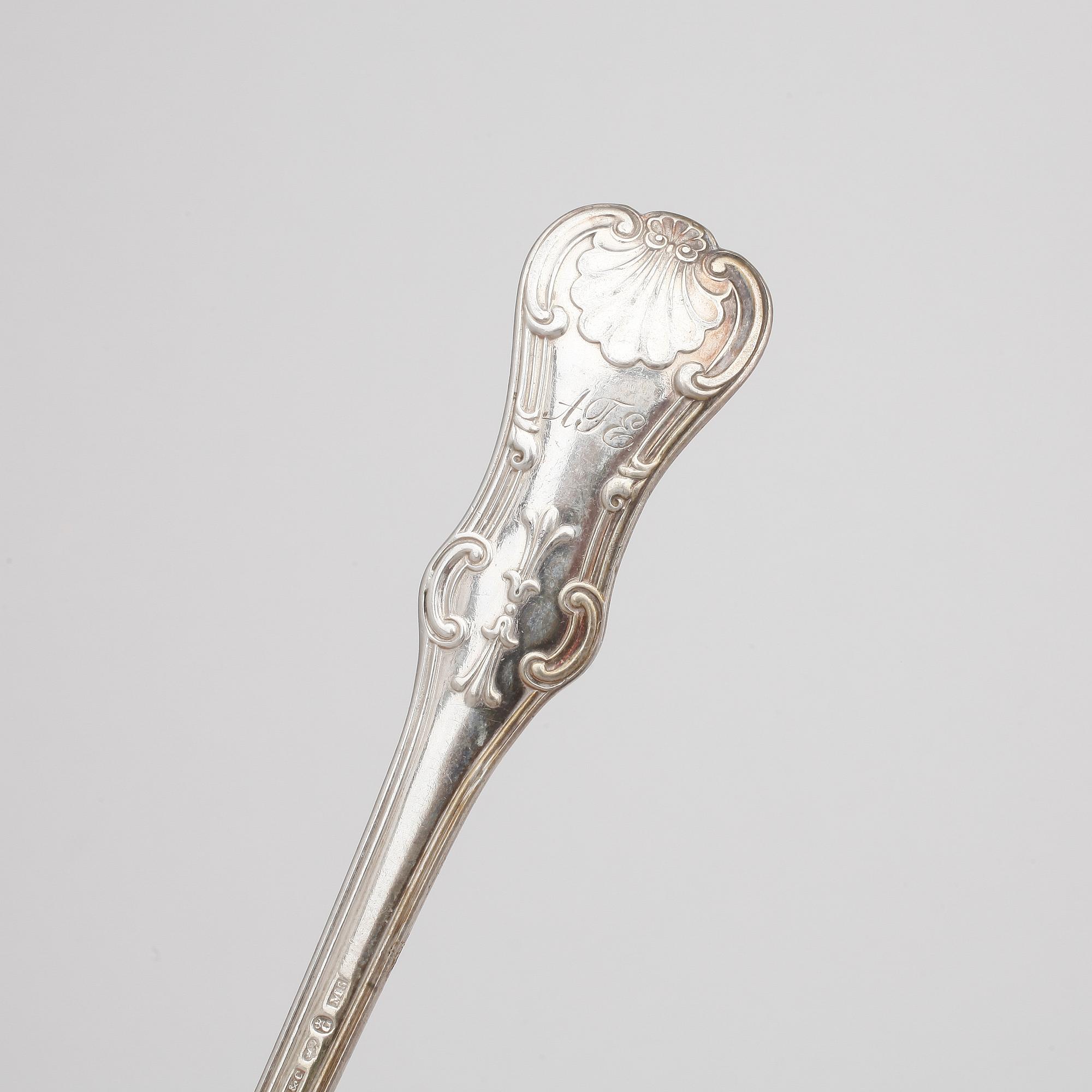 SKEDAR, 12+6 delar, silver, Larson & Co, Göteborg, 1860-tal. Totalvikt ca1200g.