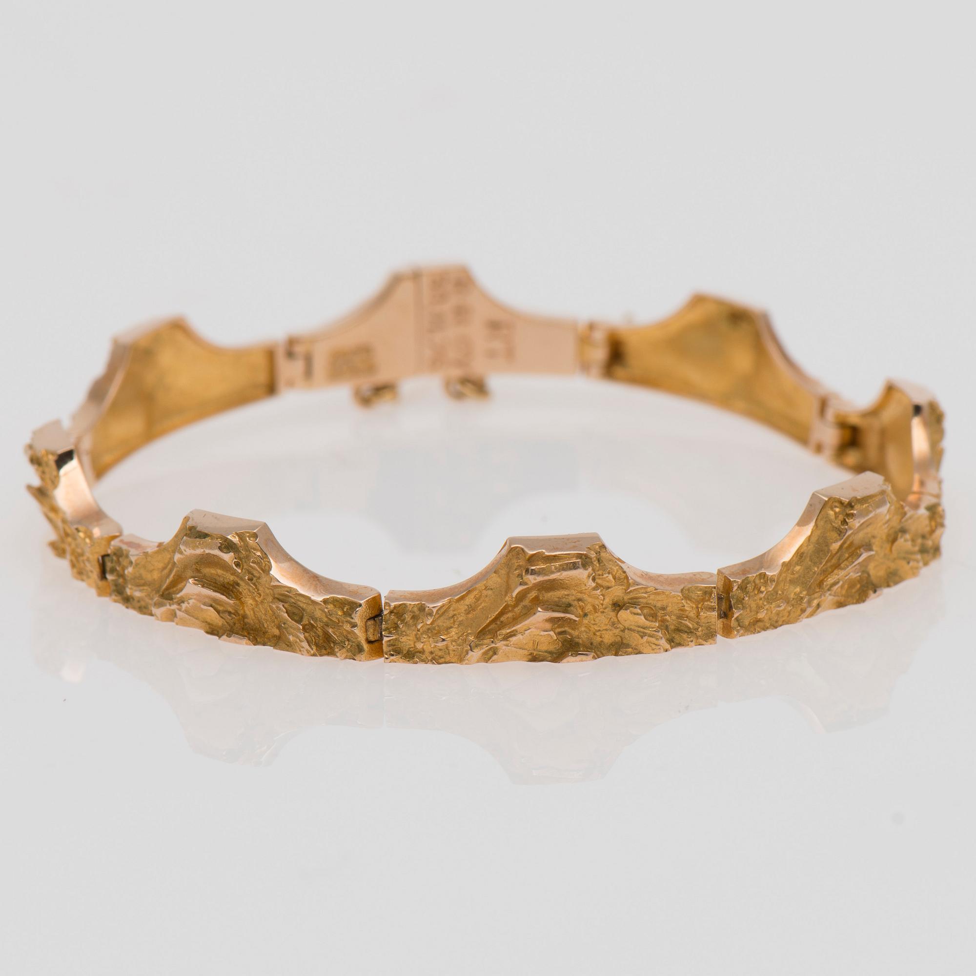 ARMBAND, 14K guld. Björn Weckström, Lapponia 1976. Vikt ca 17,0 g.
