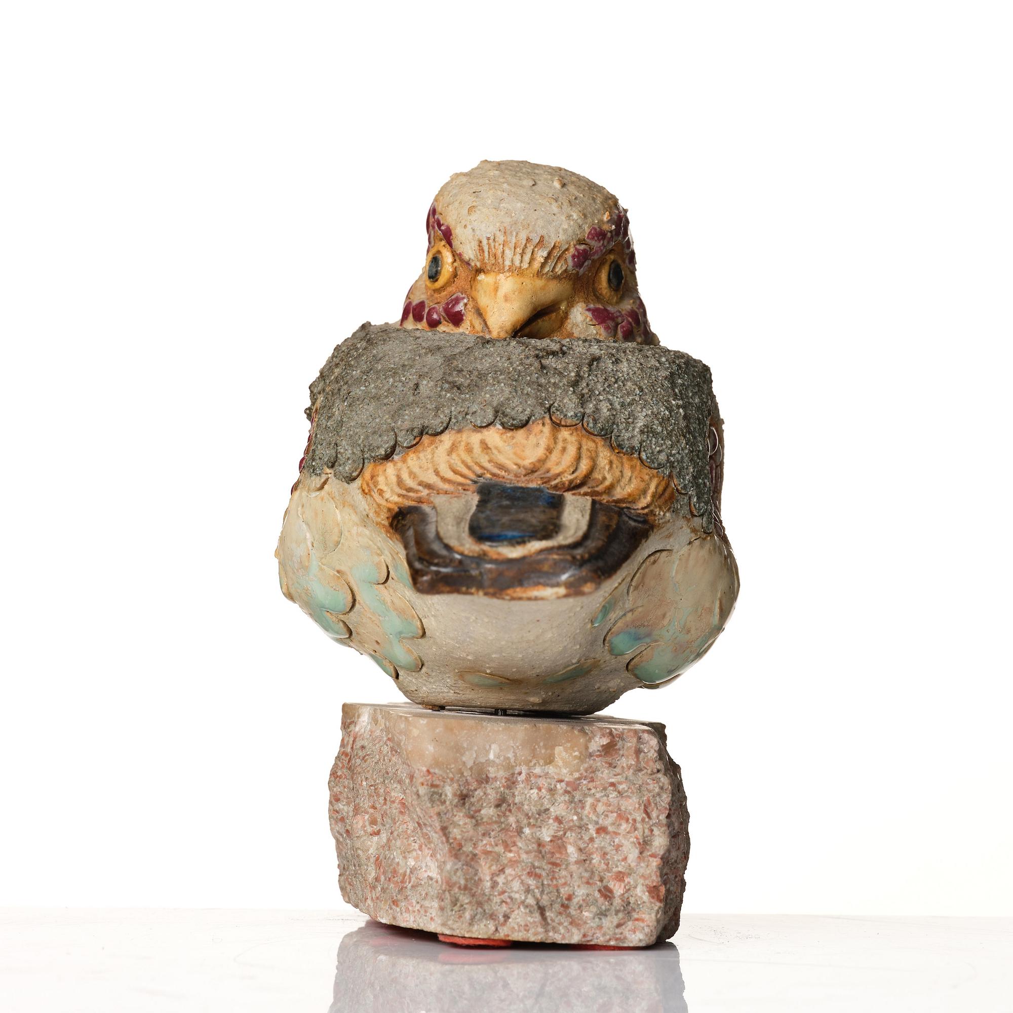 Tyra Lundgren, a stoneware sculpture of a bird, Sweden probably 1960's.